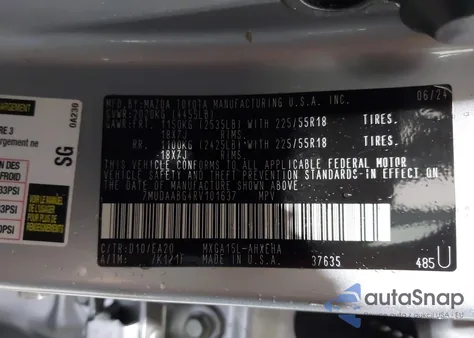 2024 Toyota Corolla Cross Xle from USA, damaged, VIN 7MUDAABG4RV101637